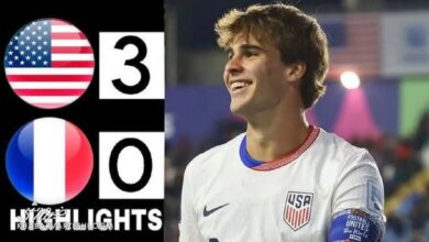 خلاصه بازی آمریکا ۳ - فرانسه ۰